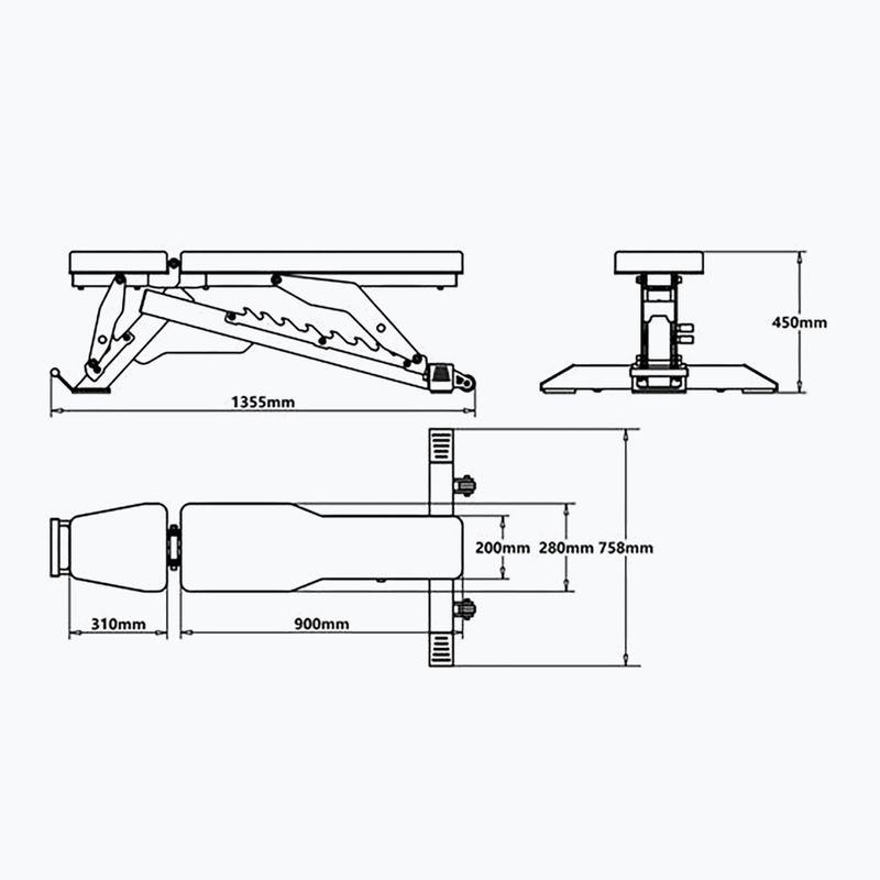 HMS reguliuojamas treniruočių suolas L3150 juodas 5