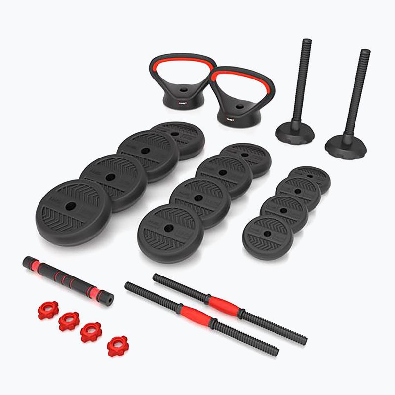 HMS SGN120 Pro Set 6W1 20 kg svarmenų rinkinys juoda/raudona 2