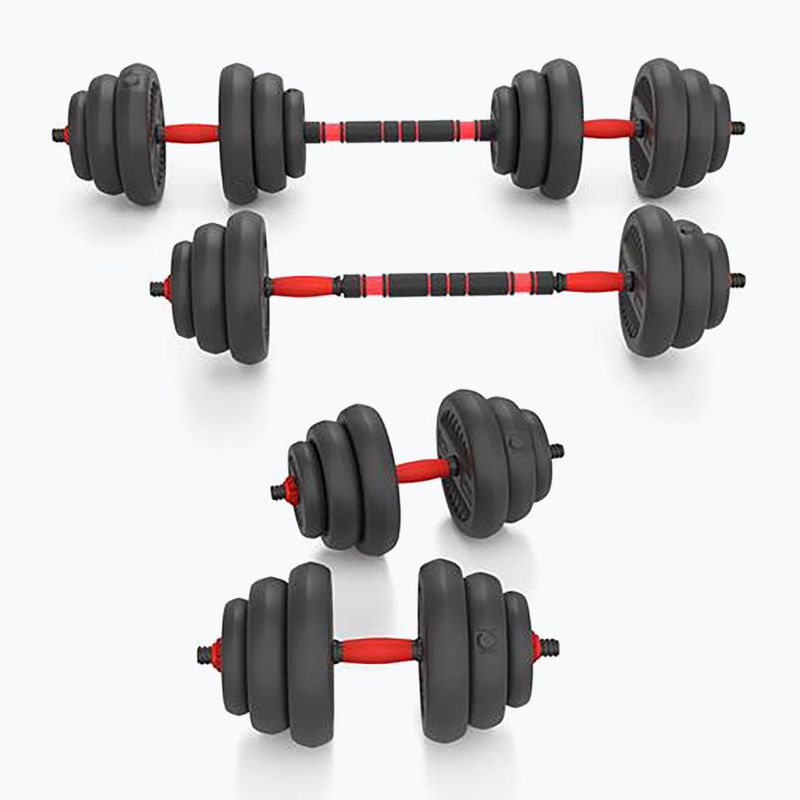 HMS SGN120 Pro Set 6W1 20 kg svarmenų rinkinys juoda/raudona 5