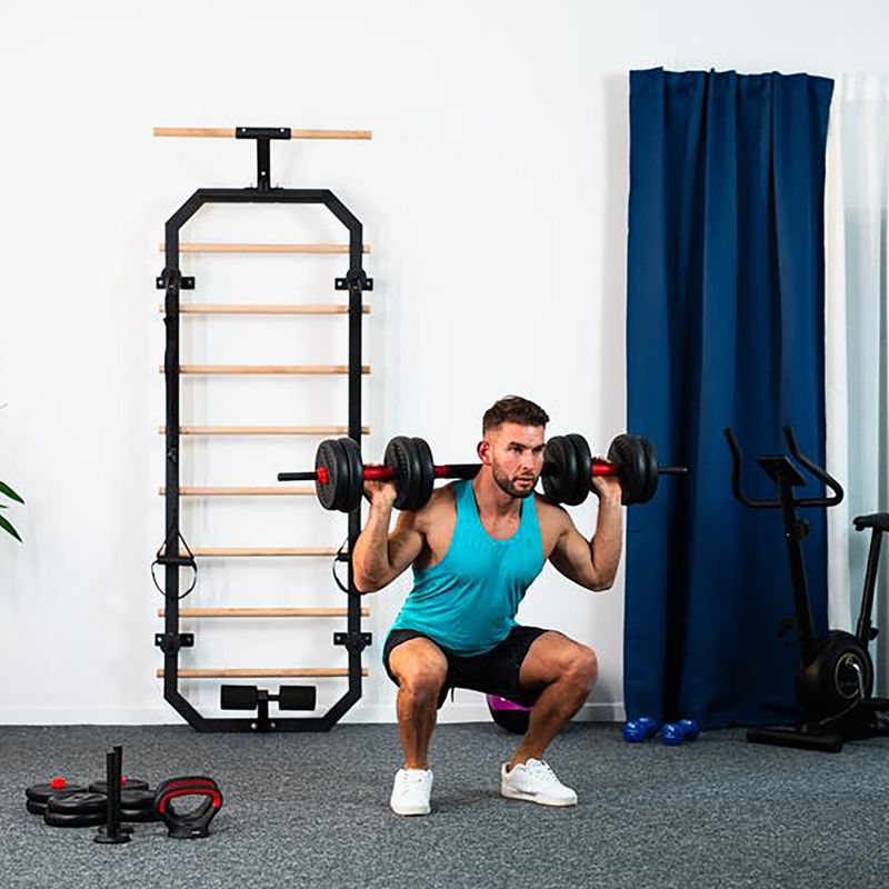 HMS SGN120 Pro Set 6W1 20 kg svarmenų rinkinys juoda/raudona 7