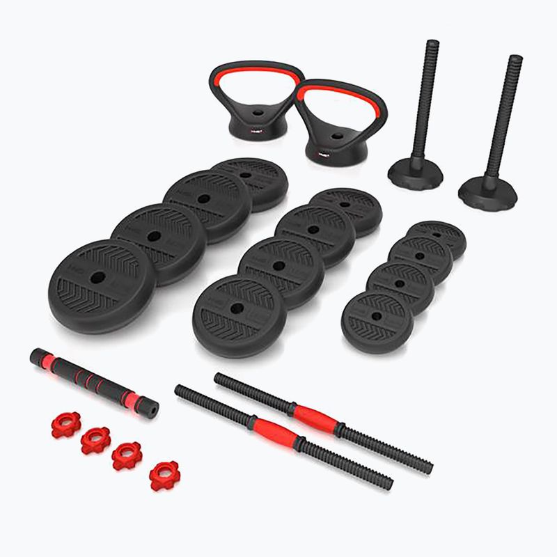 HMS SGN130 Pro Set 6W1 30 kg svarmenų rinkinys juoda/raudona 2