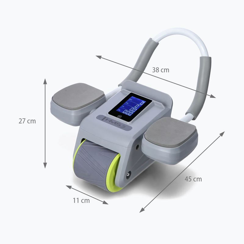 Automatinis ratas skirtas treniruoti pilvo raumenis su ekranu HMS KA08 pilkas 6