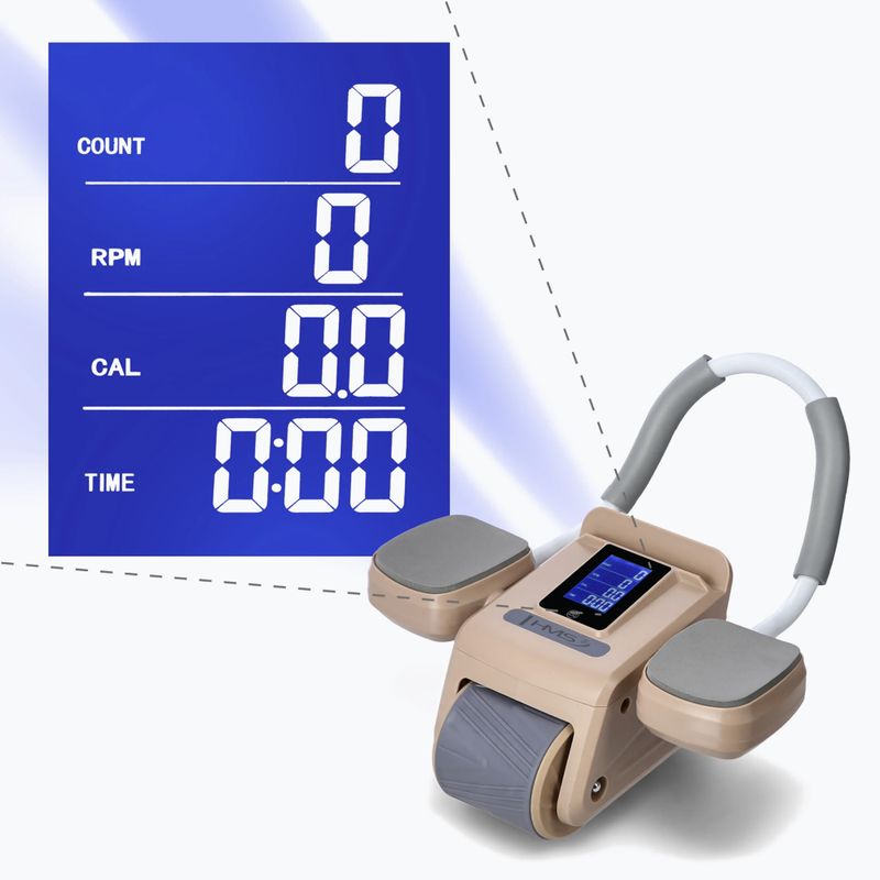 Automatinis ratas skirtas treniruoti pilvo raumenis su ekranu HMS KA08 rudas 7