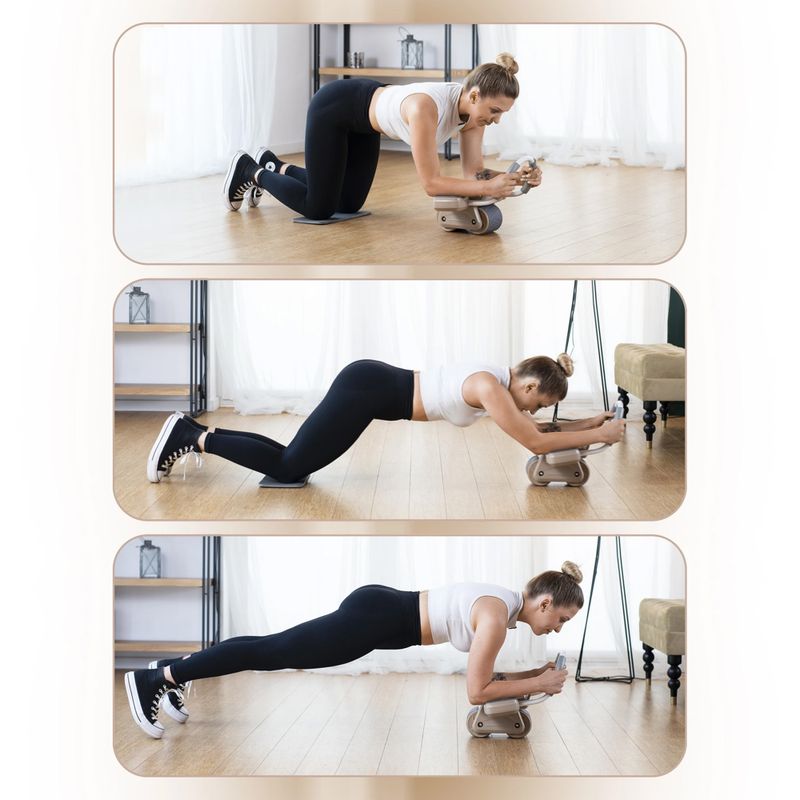 Automatinis ratas skirtas treniruoti pilvo raumenis su ekranu HMS KA08 rudas 16