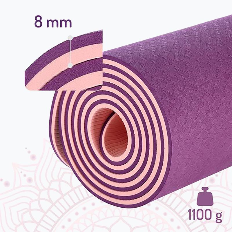 Jogos kilimėlis HMS YM10 8 mm violetinės spalvos 4