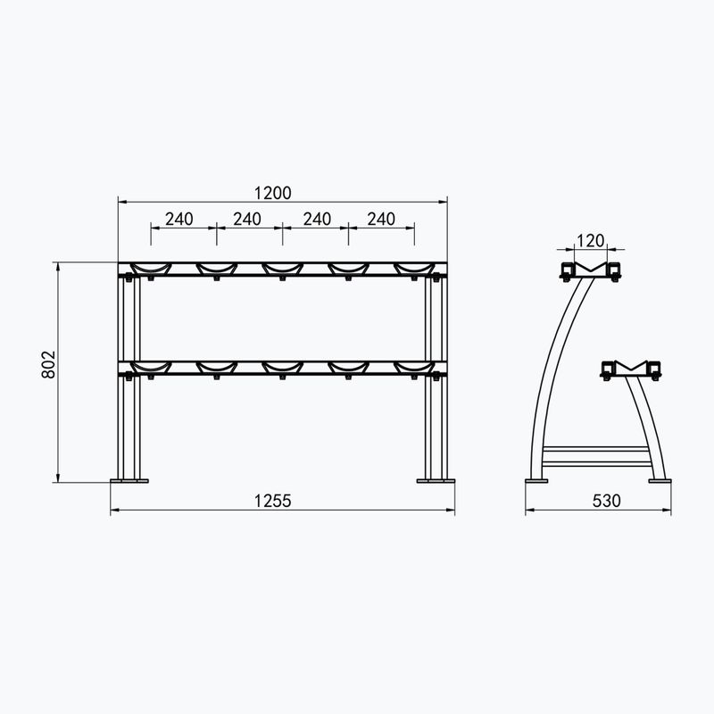 Hantelių stovas HMS STR38 black 5