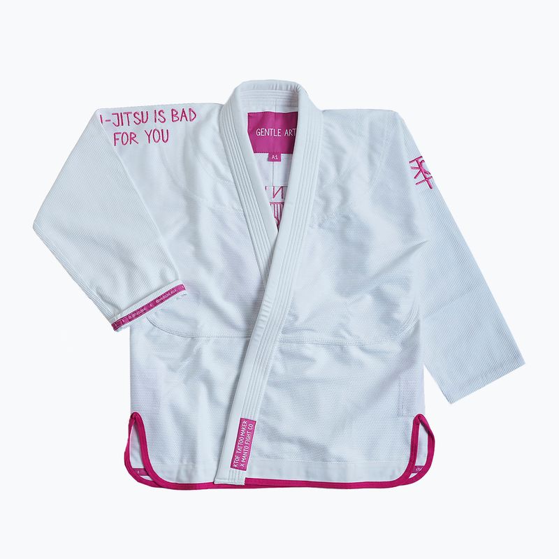 GI for Brazilian jiu-jitsu vyriška MANTO Balaclava balta MNG982_WHT/PIN