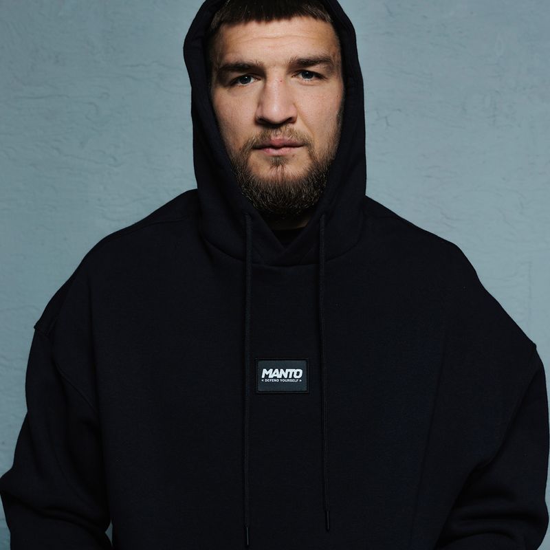 MANTO Vyriški marškinėliai "Label Oversize" juodos spalvos 5