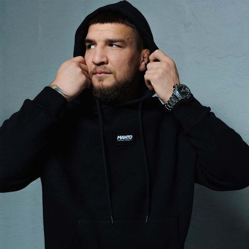 MANTO Vyriški marškinėliai "Label Oversize" juodos spalvos 6