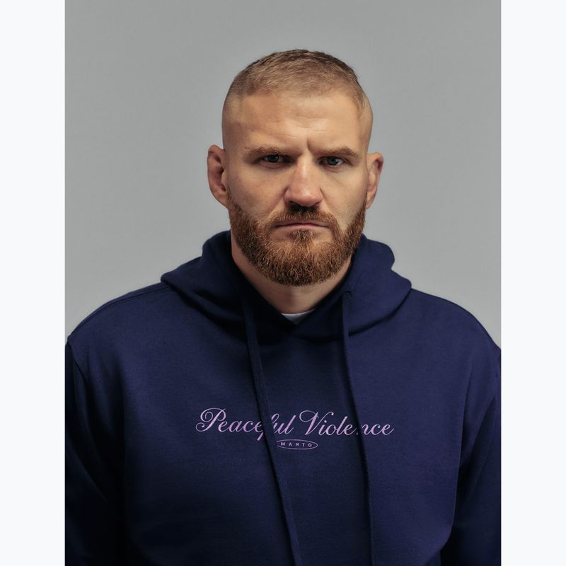Vyriškas džemperis MANTO Peaceful Violence Hoody tamsiai mėlynas 4