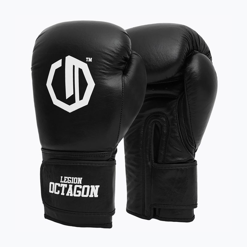 Bokso pirštinės Octagon Legion Authority black/white 2