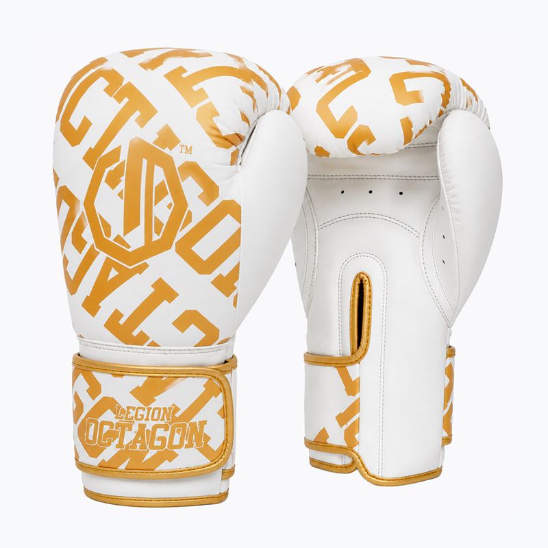 Bokso pirštinės Octagon Legion Eclipse white/gold 2