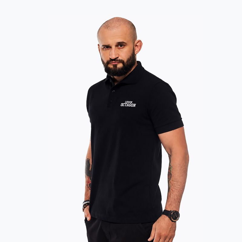 Vyriški polo marškinėliai Octagon Legion HFT Polo black/white 3
