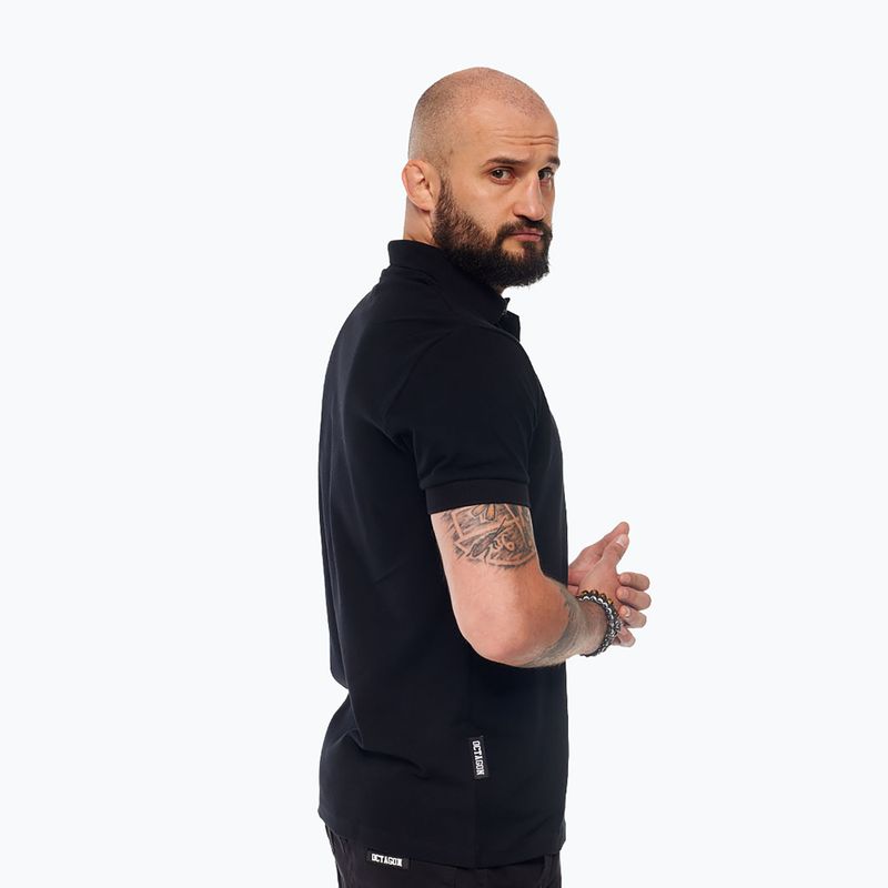 Vyriški polo marškinėliai Octagon Legion HFT Polo black/white 4