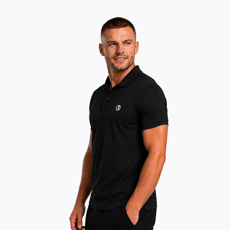 Vyriški polo marškinėliai Octagon Legion Small Logo 3D Polo black/white 3