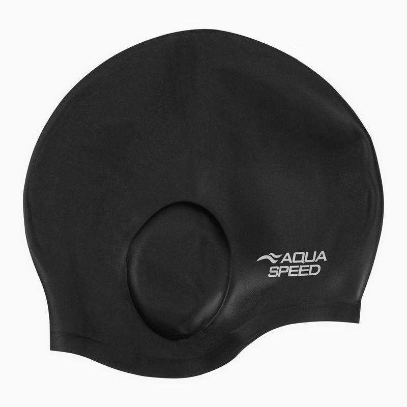 AQUA-SPEED Plaukimo kepurė Ausinė kepurė Juoda