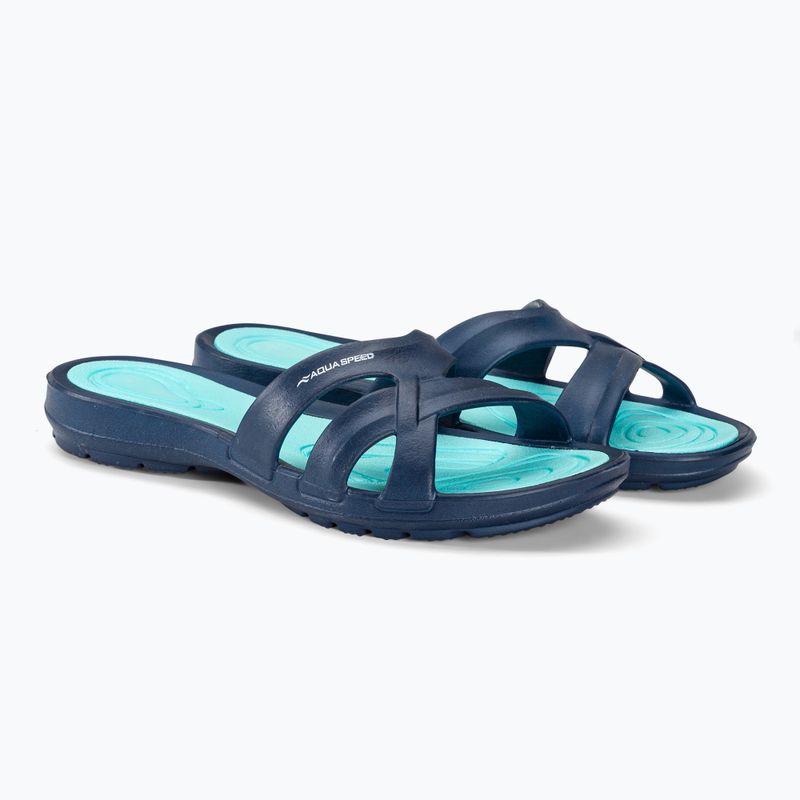 Moteriškos šlepetės AQUA-SPEED Panama navy blue/blue 4