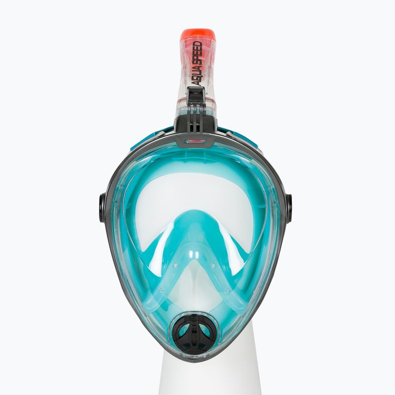 AQUA-SPEED Spectra 2.0 visą veidą dengianti kaukė nardymui pilka/turkio spalvos 2