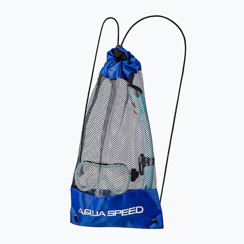 Vaikiškas nardymo rinkinys AQUA-SPEED Enzo + Evo kaukė + vamzdelis + šviesiai mėlynas maišelis 4