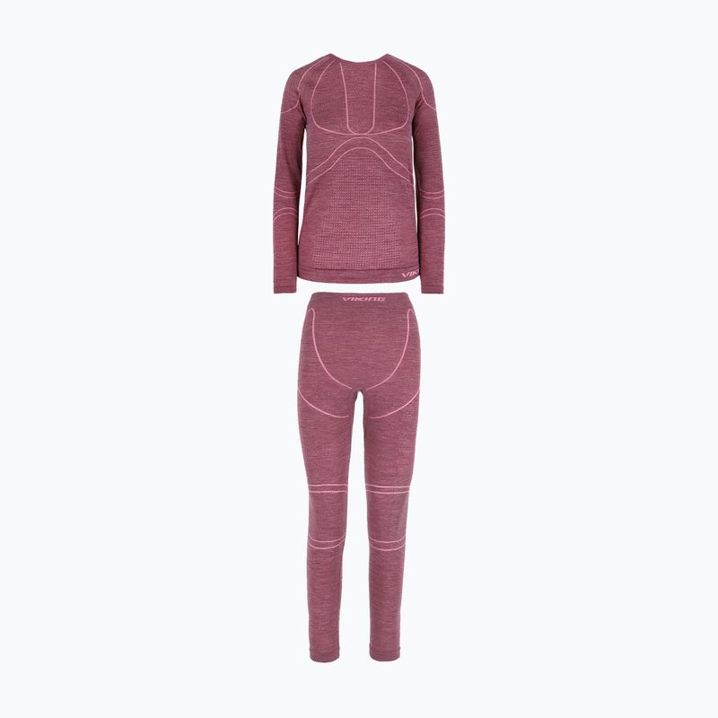 Moteriškų termo apatinių rinkinys Viking Lan Pro claret/light pink