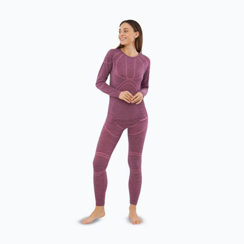 Moteriškų termo apatinių rinkinys Viking Lan Pro claret/light pink 4