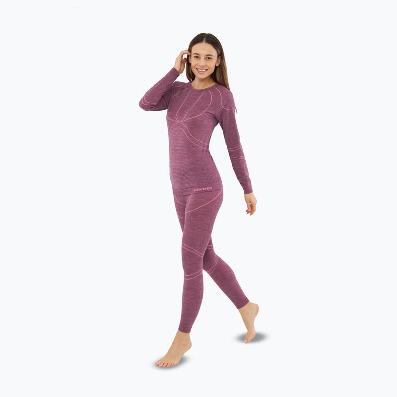 Moteriškų termo apatinių rinkinys Viking Lan Pro claret/light pink 5