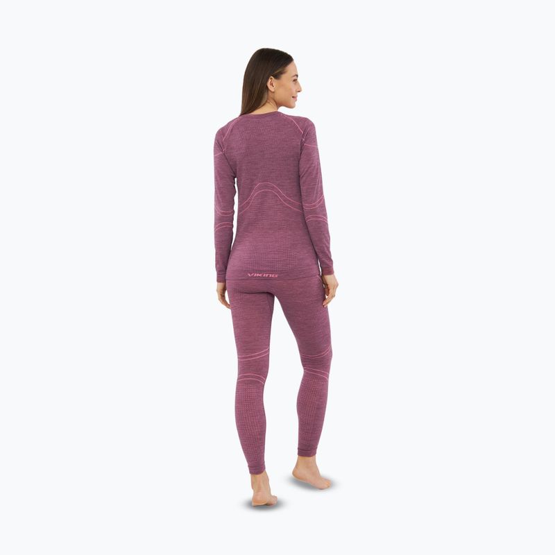 Moteriškų termo apatinių rinkinys Viking Lan Pro claret/light pink 6