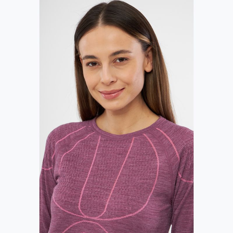 Moteriški termoaktyvūs marškinėliai Viking Lan Pro claret/light pink 4