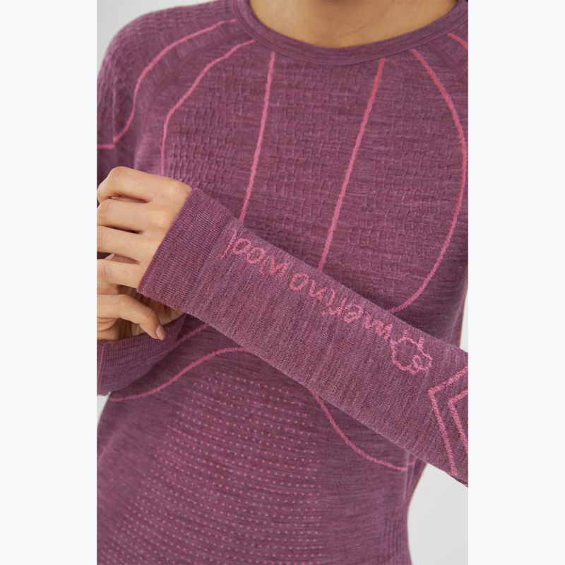 Moteriški termoaktyvūs marškinėliai Viking Lan Pro claret/light pink 5