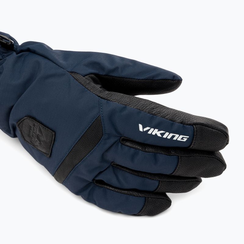 Vyriškos slidinėjimo pirštinės Viking Lars Ski navy/black leather 5