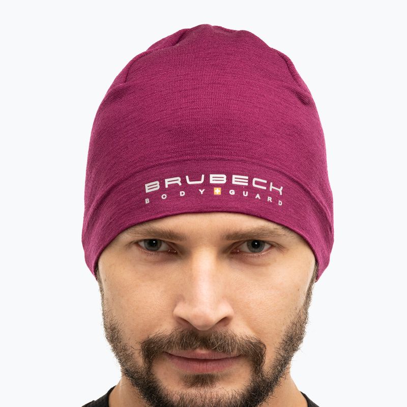 Brubeck HM10180 Extreme Wool slyvinė terminė kepurė 5