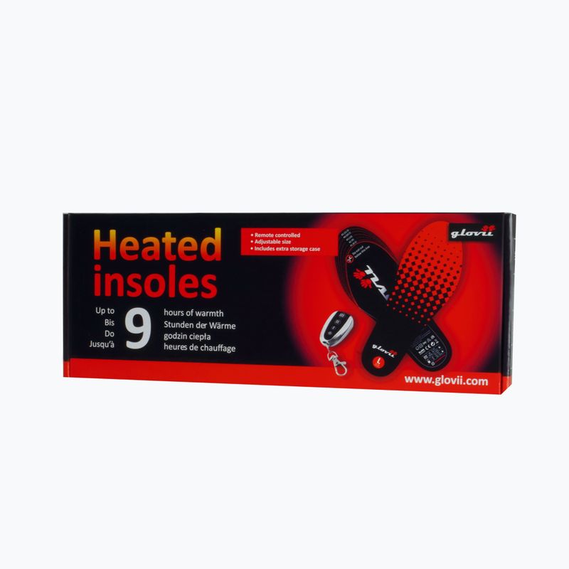 Šildomi slidinėjimo batų vidpadžiai su nuotolinio valdymo pultu Glovii GW2 juodas 13