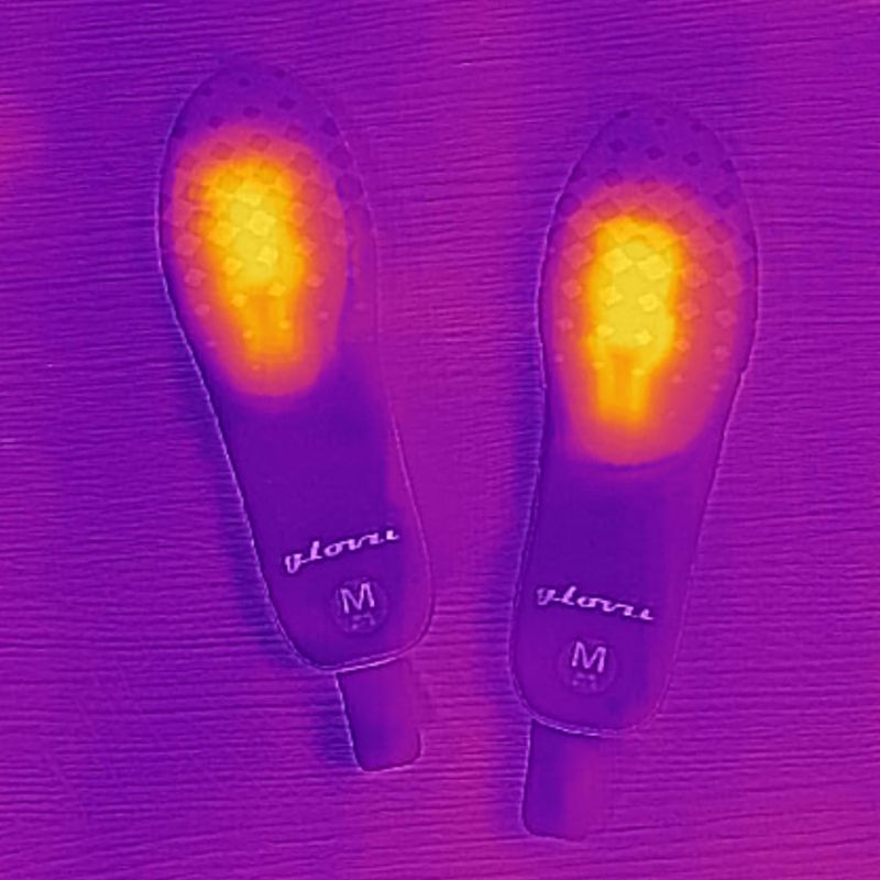 Šildomi slidinėjimo batų vidpadžiai su nuotolinio valdymo pultu Glovii GW2 juodas 15