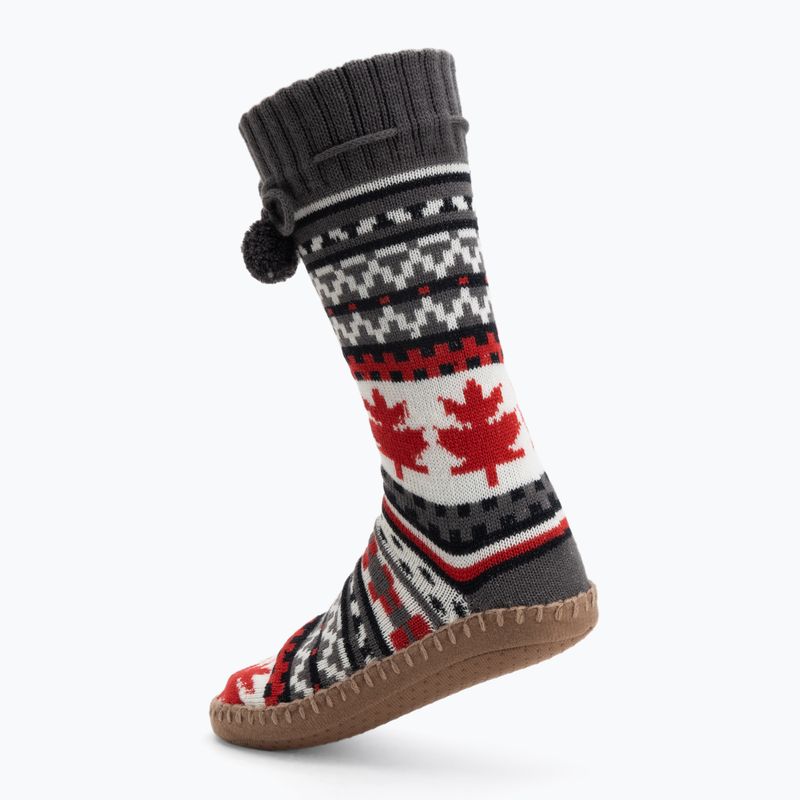 Šildomos šlepetės su kojinėmis Glovii GOB baltos/raudonos/pilkos 2