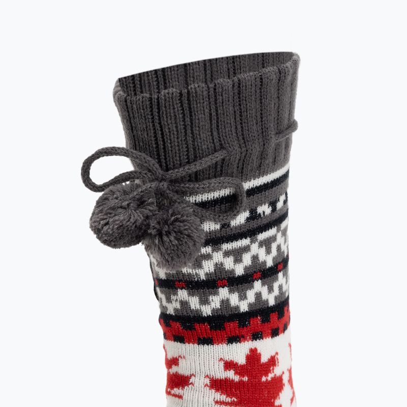 Šildomos šlepetės su kojinėmis Glovii GOB baltos/raudonos/pilkos 3