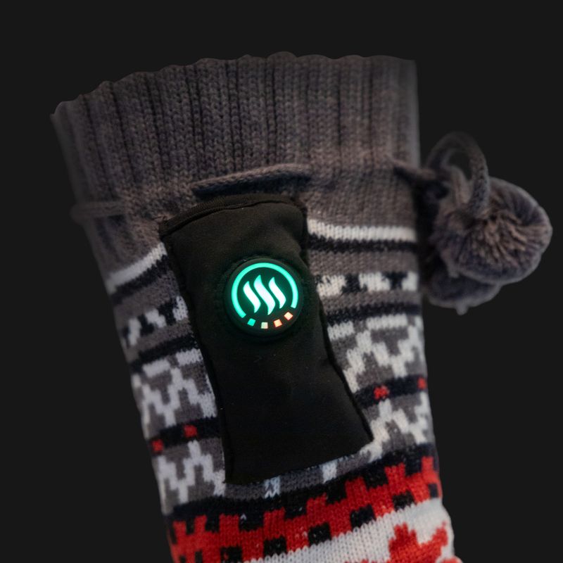 Šildomos šlepetės su kojinėmis Glovii GOB baltos/raudonos/pilkos 6