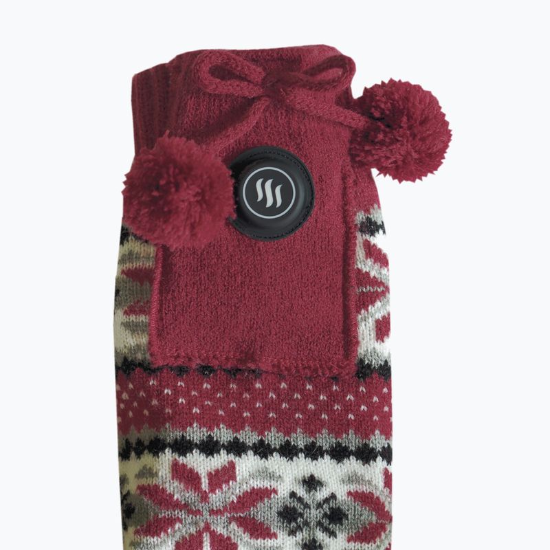 Šildomos šlepetės su kojinėmis Glovii GQ5 baltos/raudonos/pilkos 6