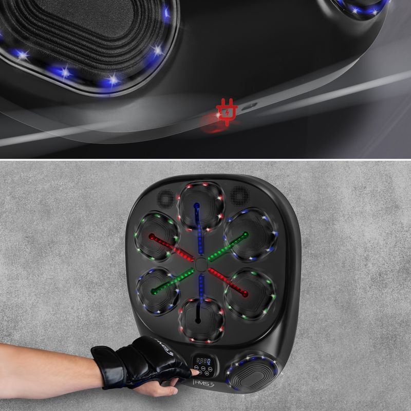Elektroninis treniruočių skydas + pirštinės HMS TB10 black 10