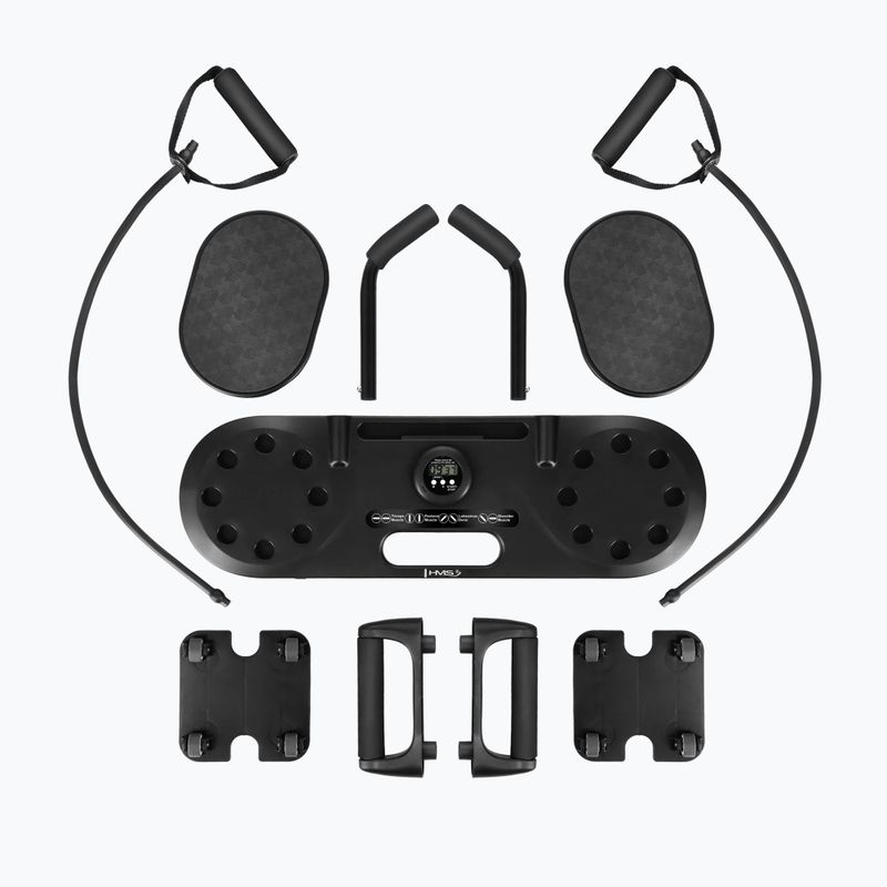 Daugiafunkcinė lenta HMS DBP02 for abdominal muscle exercises and push-ups with straps 3w1 black 2