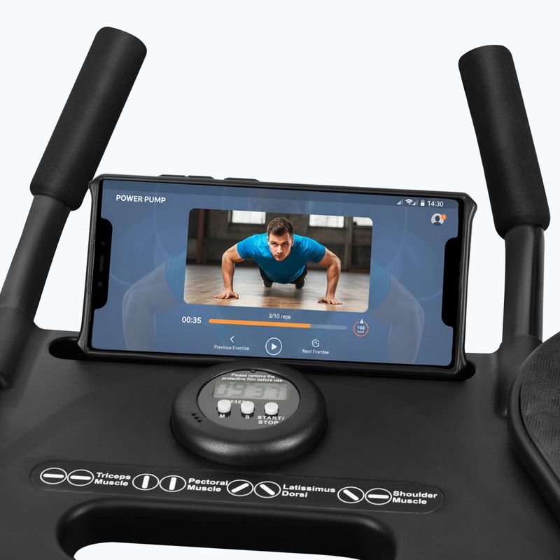 Daugiafunkcinė lenta HMS DBP02 for abdominal muscle exercises and push-ups with straps 3w1 black 5