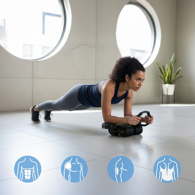 Automatinis pilvo raumenų treniruočių ratas su atrama ir ekranu HMS KA40 black 12