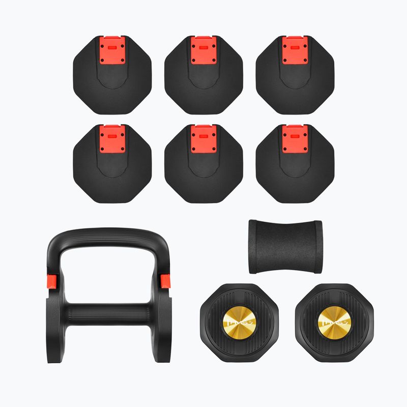 Reguliuojamas hantelis HMS HL05 3w1 11,34 kg kg black/red 3