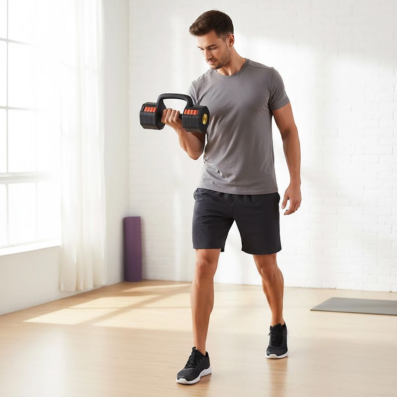 Reguliuojamas hantelis HMS HL05 3w1 11,34 kg kg black/red 9