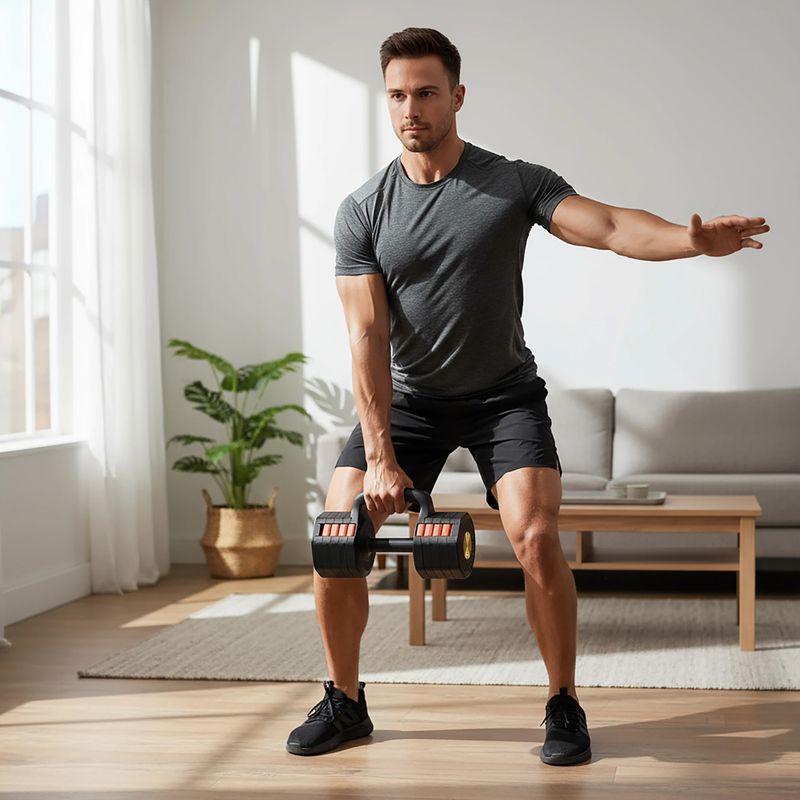 Reguliuojamas hantelis HMS HL05 3w1 11,34 kg kg black/red 10