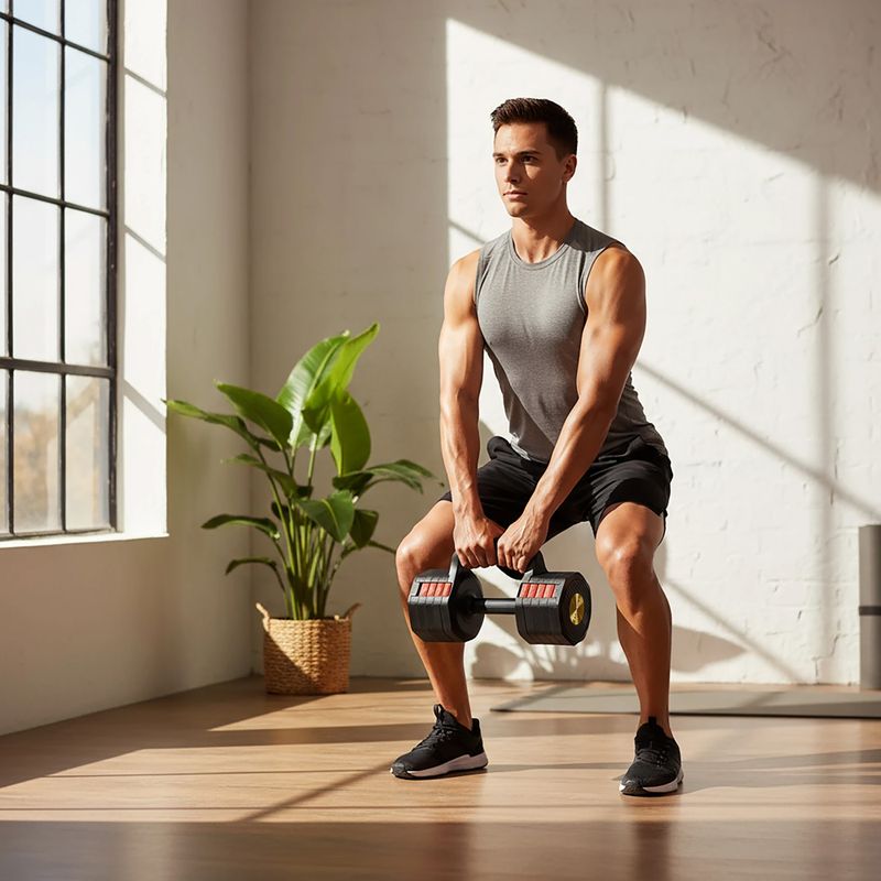 Reguliuojamas hantelis HMS HL05 3w1 11,34 kg kg black/red 11