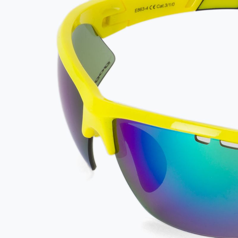GOG Falcon Xtreme neoninės geltonos/juodos/polichromatinės žalios spalvos dviračių akiniai E863-4 6