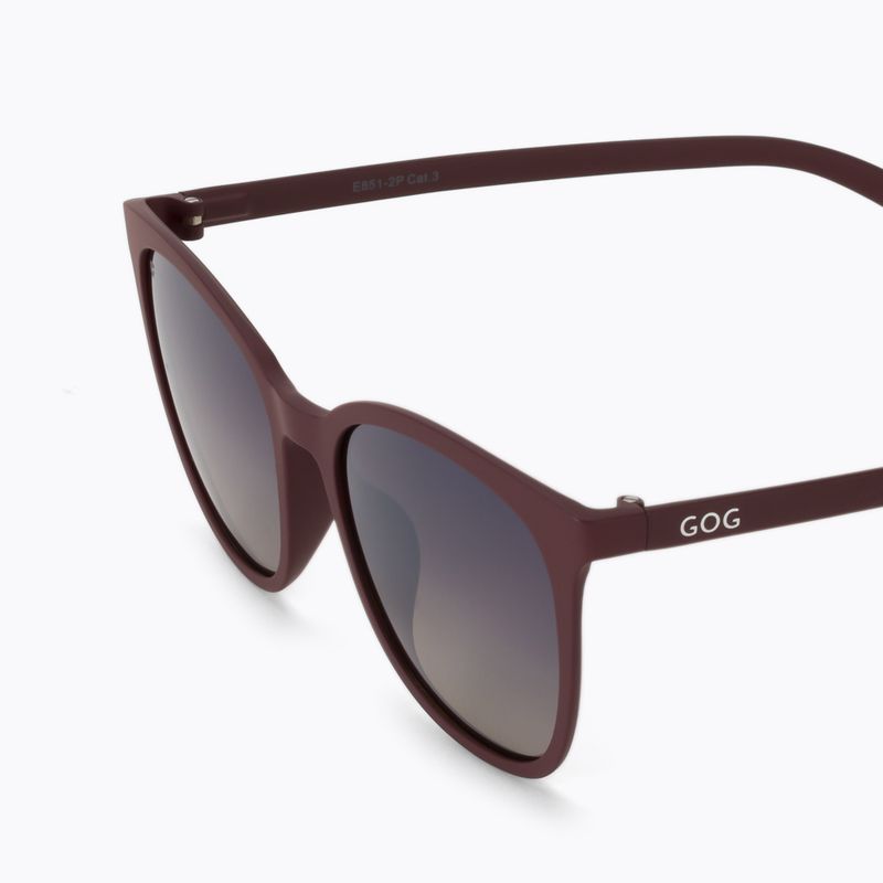 GOG Lao matiniai kaštoniniai/gradientiniai dūminiai akiniai nuo saulės E851-2P 5
