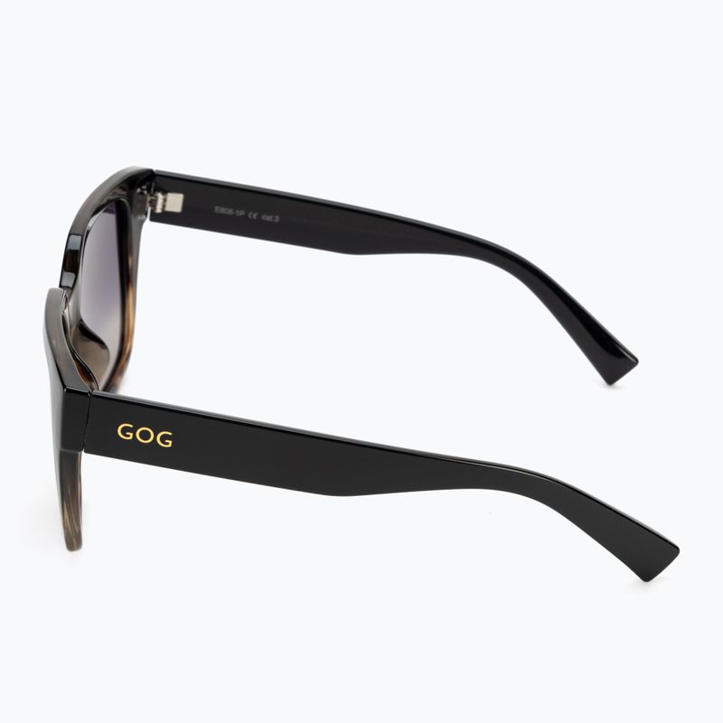 Moteriški akiniai nuo saulės GOG Hazel fashion black / brown demi / gradient smoke E808-1P 4
