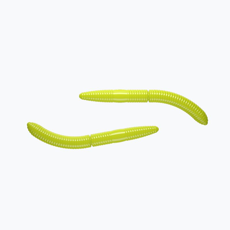 Libra Lures Fatty D'Worm Cheese guminis masalas 8 vnt. sidabrinės karštos geltonos spalvos FATTYDWORMK75
