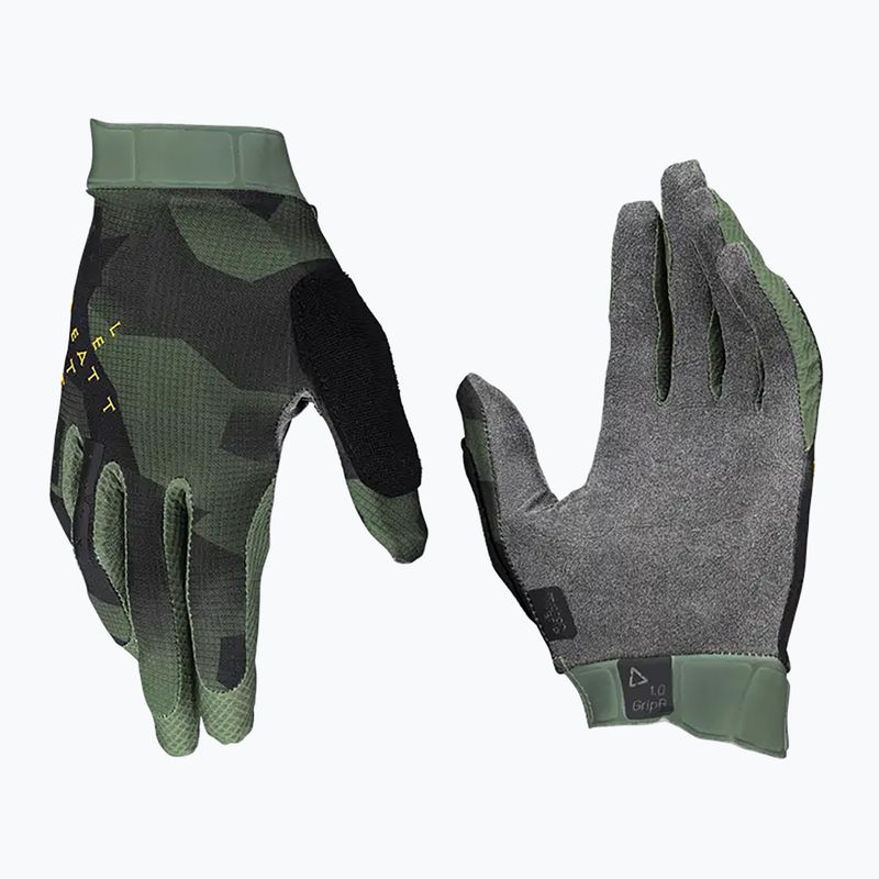 Vyriškos dviračių pirštinės Leatt MTB 1.0 GripR spinach
